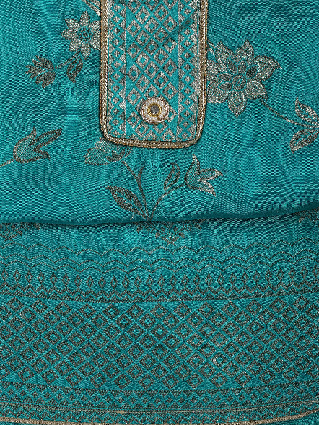 Embroidery Chanderi Unstitched Suit With Dupatta