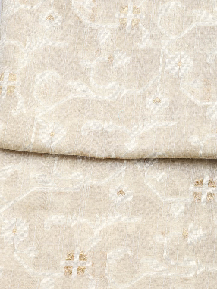 Jamdani Work Chanderi Unstitched Suit Piece With Dupatta