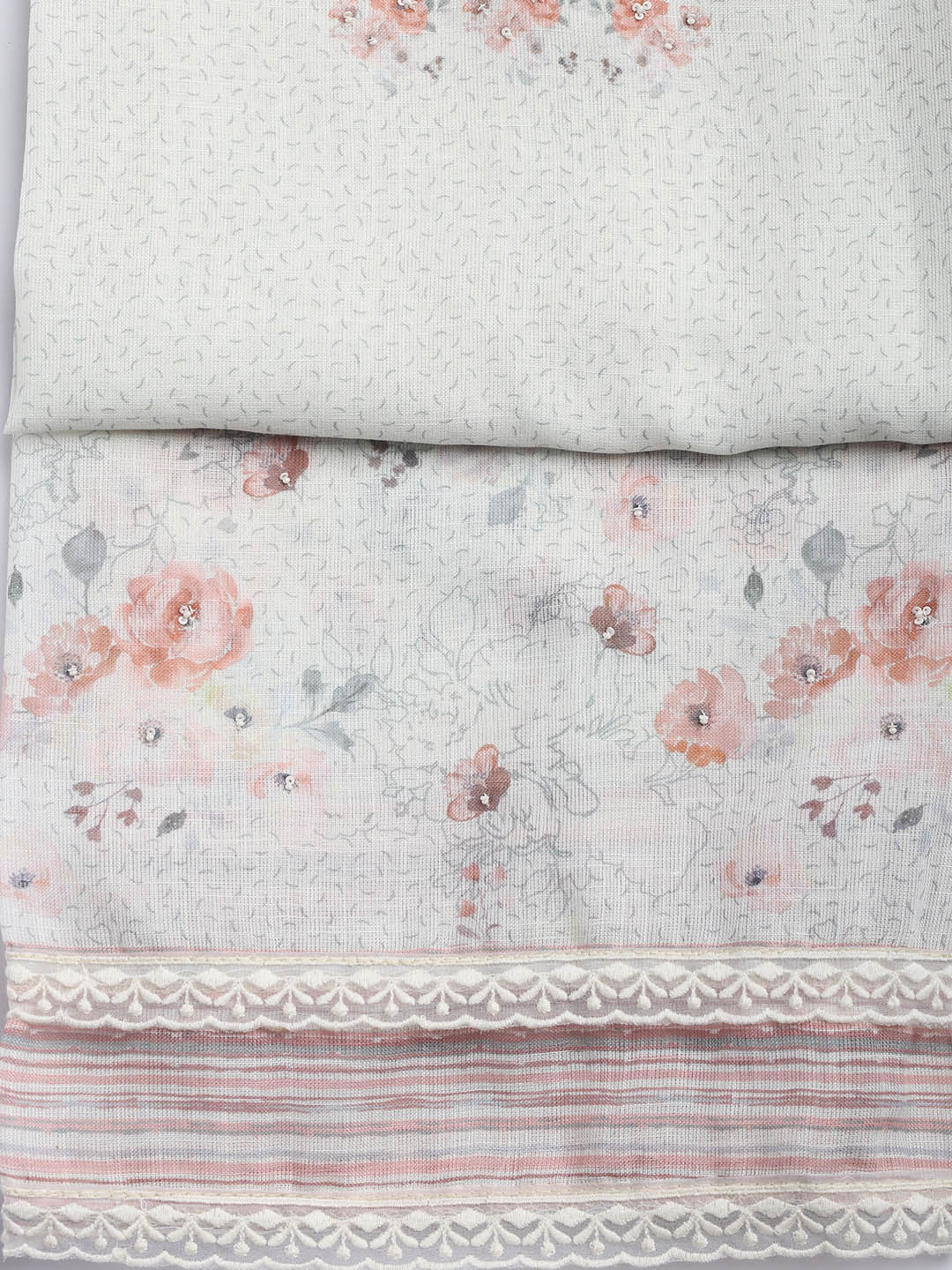 Printed Cotton Blend Unstitched Suit With Dupatta
