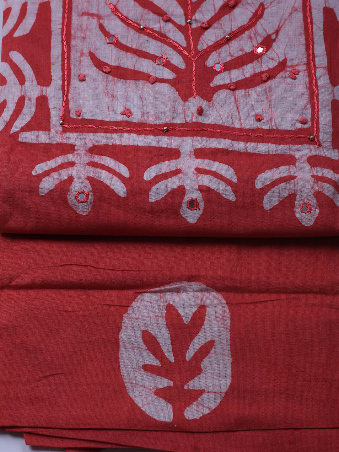 Printed Cotton Blend Unstitched Suit With Dupatta
