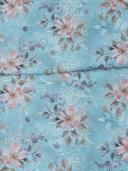 Printed Cotton Blend Unstitched Suit With Dupatta