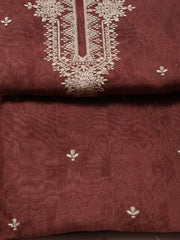 Embroidered Chanderi Unstitched Suit Piece With Dupatta