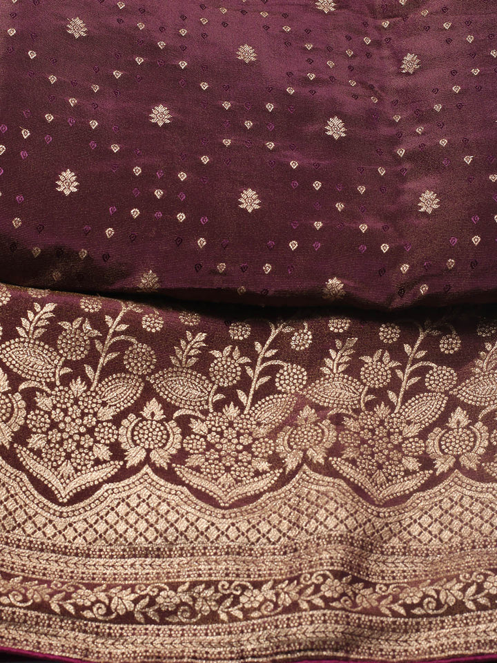 Embroidered Art Silk Unstitched Suit Piece With Dupatta