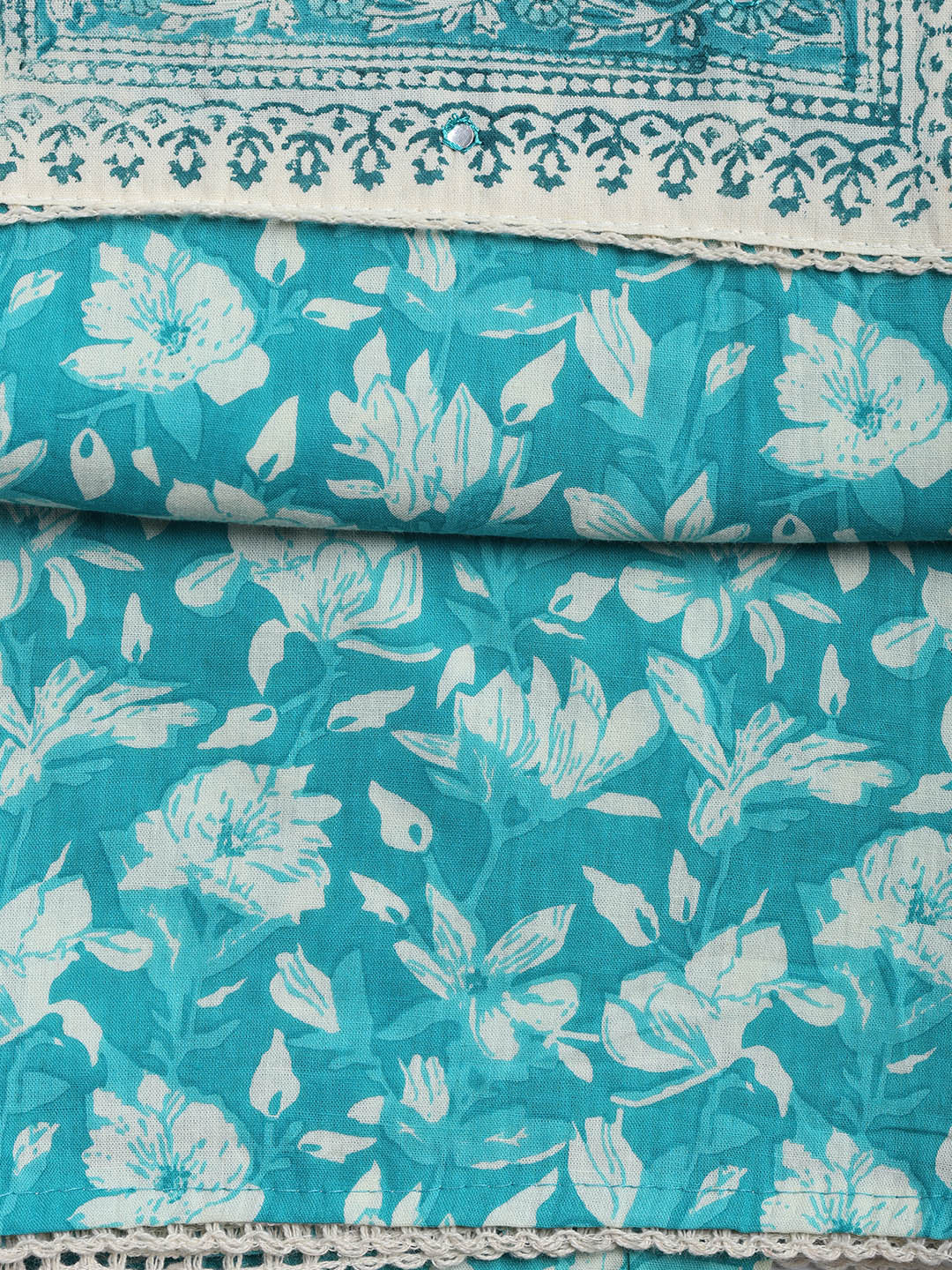 Printed Cotton Blend Unstitched Suit With Dupatta