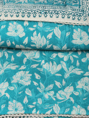 Printed Cotton Blend Unstitched Suit With Dupatta