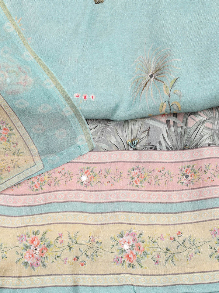 Printed Muslin Unstitched Suit With Dupatta