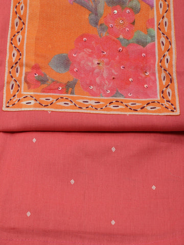 Floral Printed Cotton Unstitched Suit Dupatta