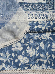 Printed Cotton Blend Unstitched Suit With Dupatta