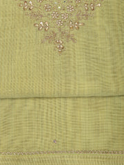Neck Embroidery Chanderi Unstitched Suit With Dupatta