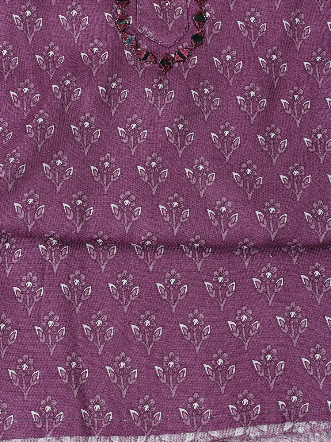 Printed Cotton Blend Unstitched Suit With Dupatta