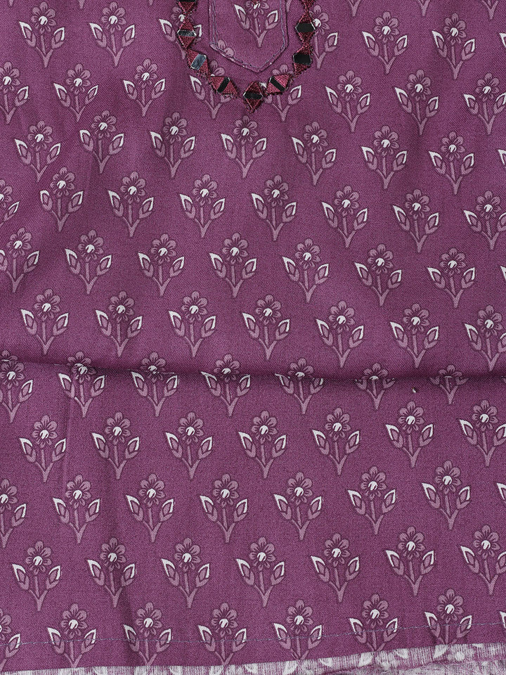 Printed Cotton Blend Unstitched Suit With Dupatta