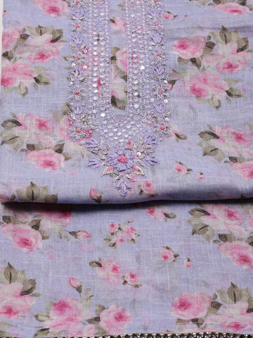 Floral Printed Cotton Unstitched Suit Materia