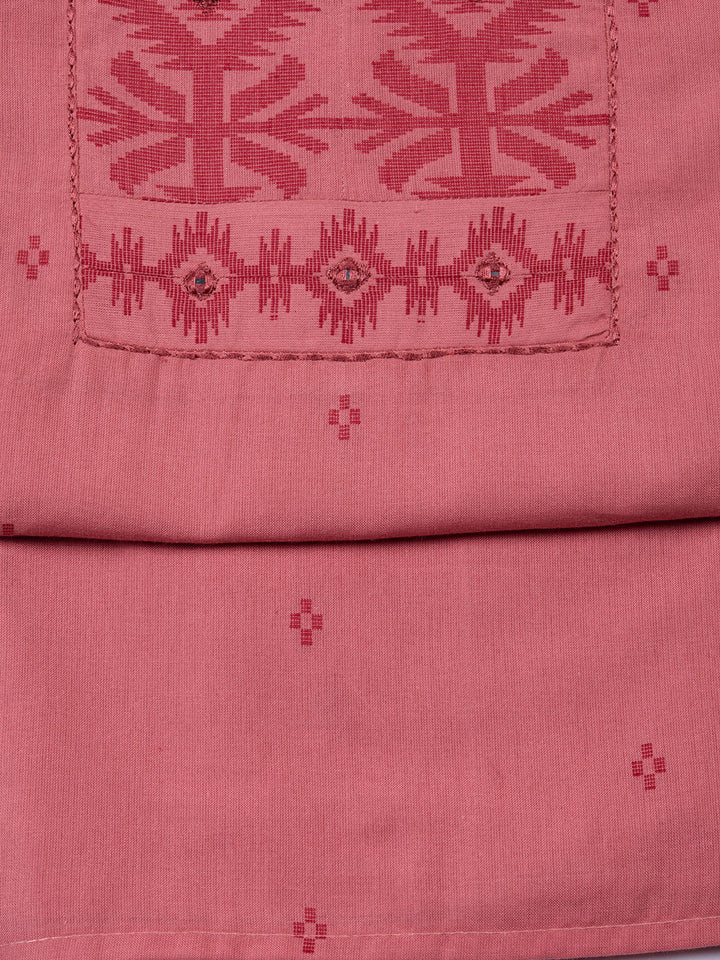 Printed Cotton Blend Unstitched Suit Piece With Dupatta