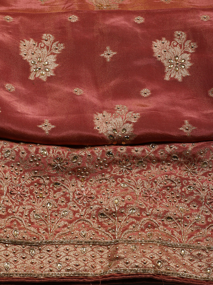 Woven Tissue Unstitched Suit Piece With Dupatta