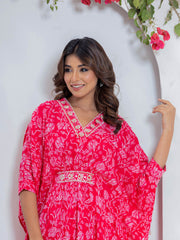 Floral Printed Muslin Kurta With Palazzo