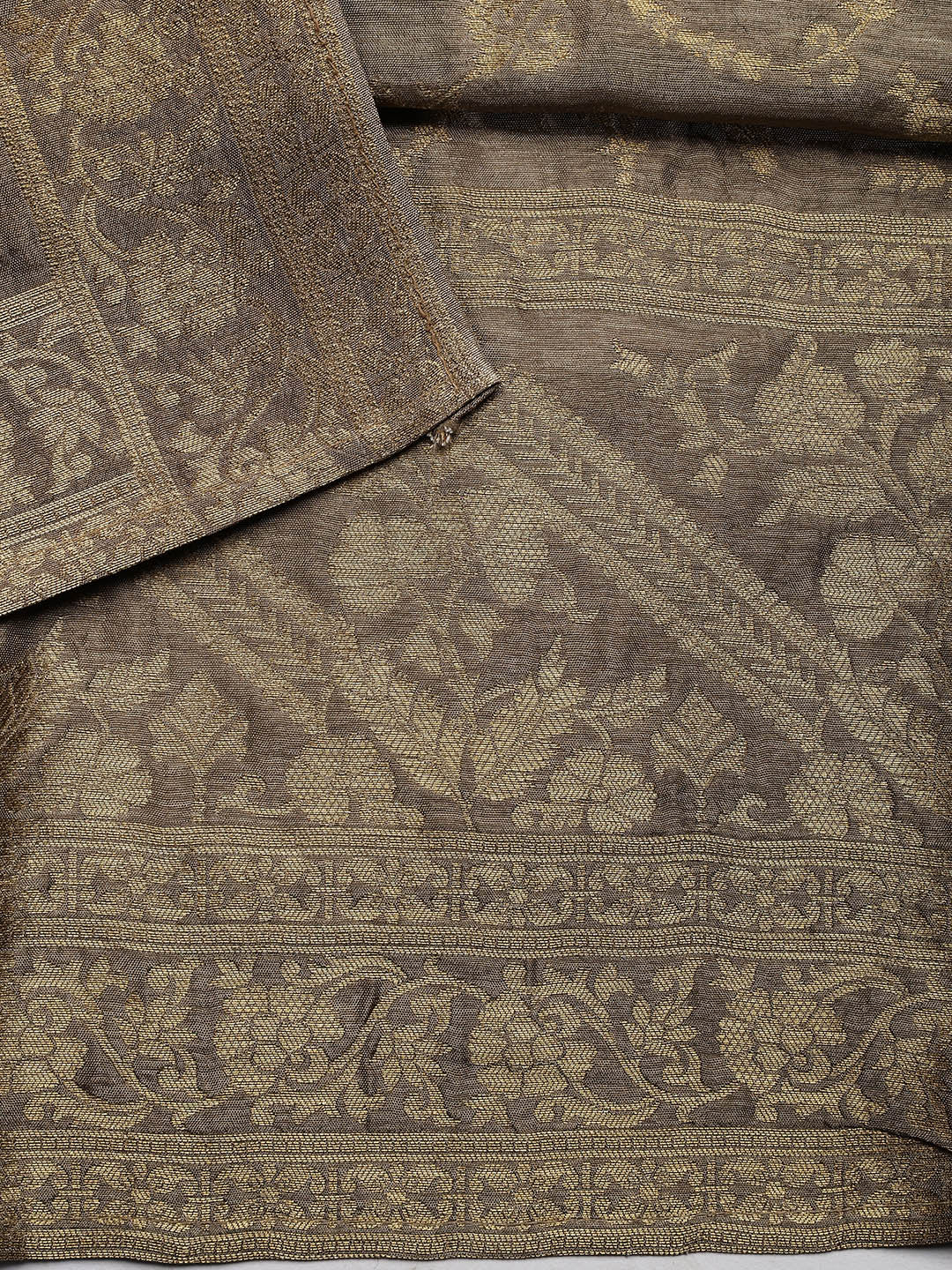 Embroidered Chanderi Unstitched Suit Piece With Dupatta