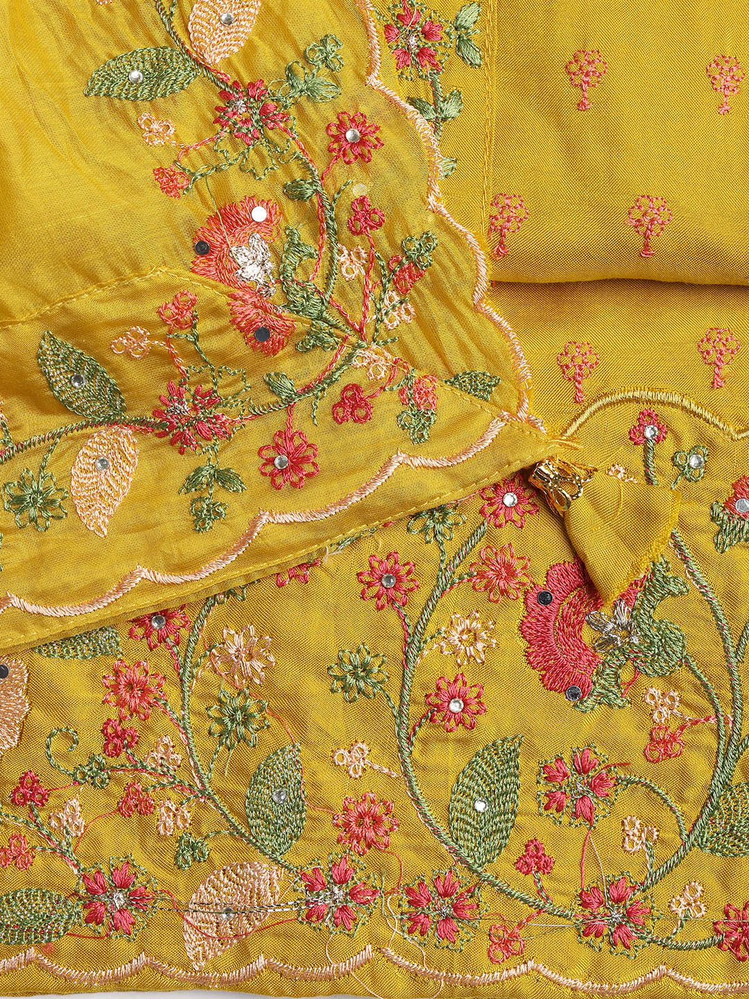 Neck Embroidered Cotton Blend Unstitched Suit With Dupatta