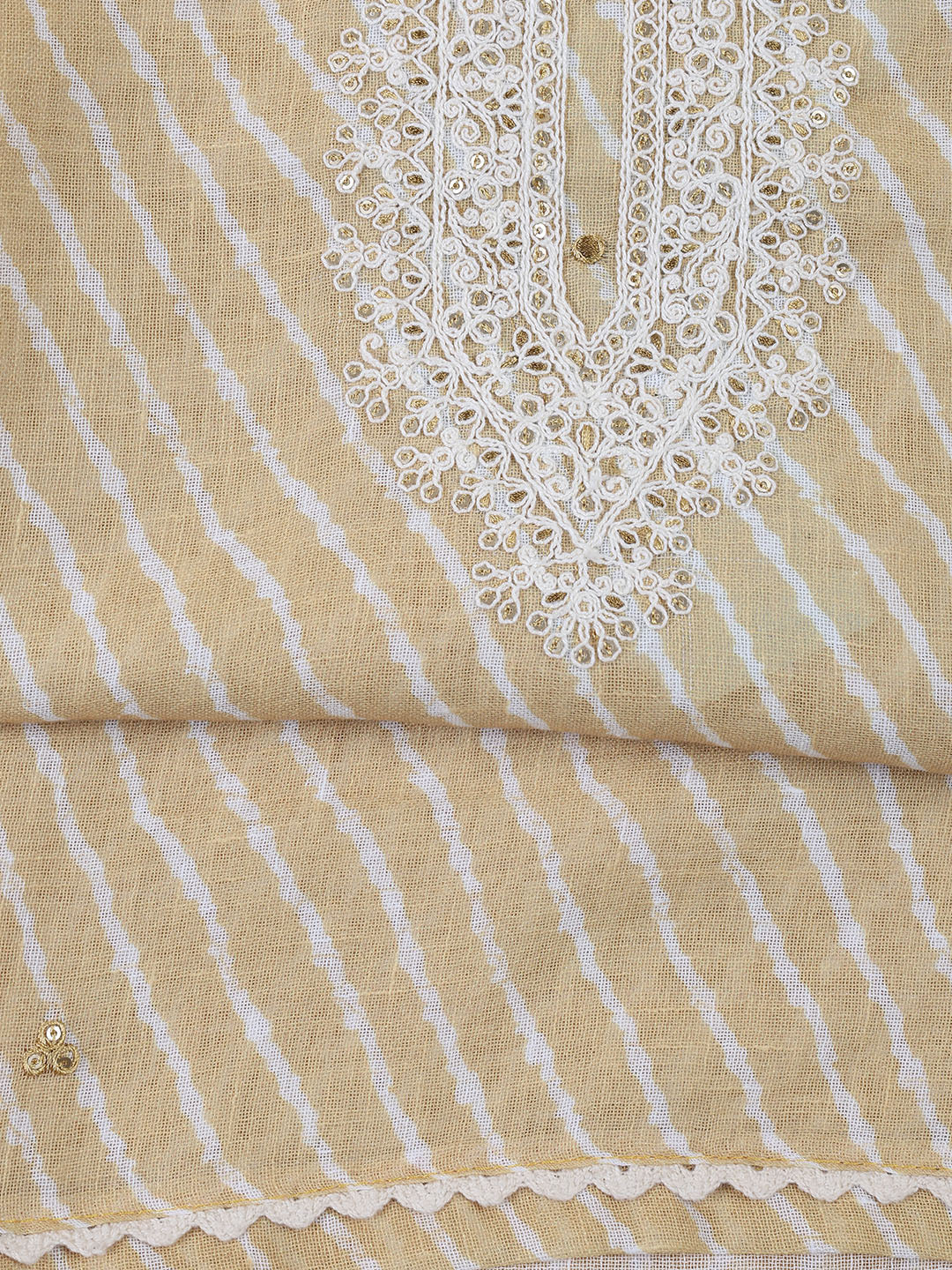 Floral Printed Linen Unstitched Suit With Dupatta