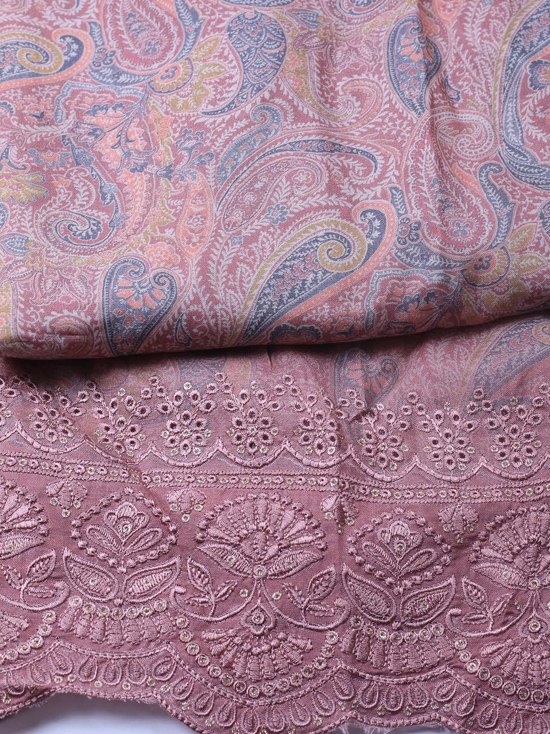 Printed Muslin Unstitched Suit With Dupatta
