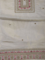 Neck Embroidery Tissue Unstitched Suit With Dupatta