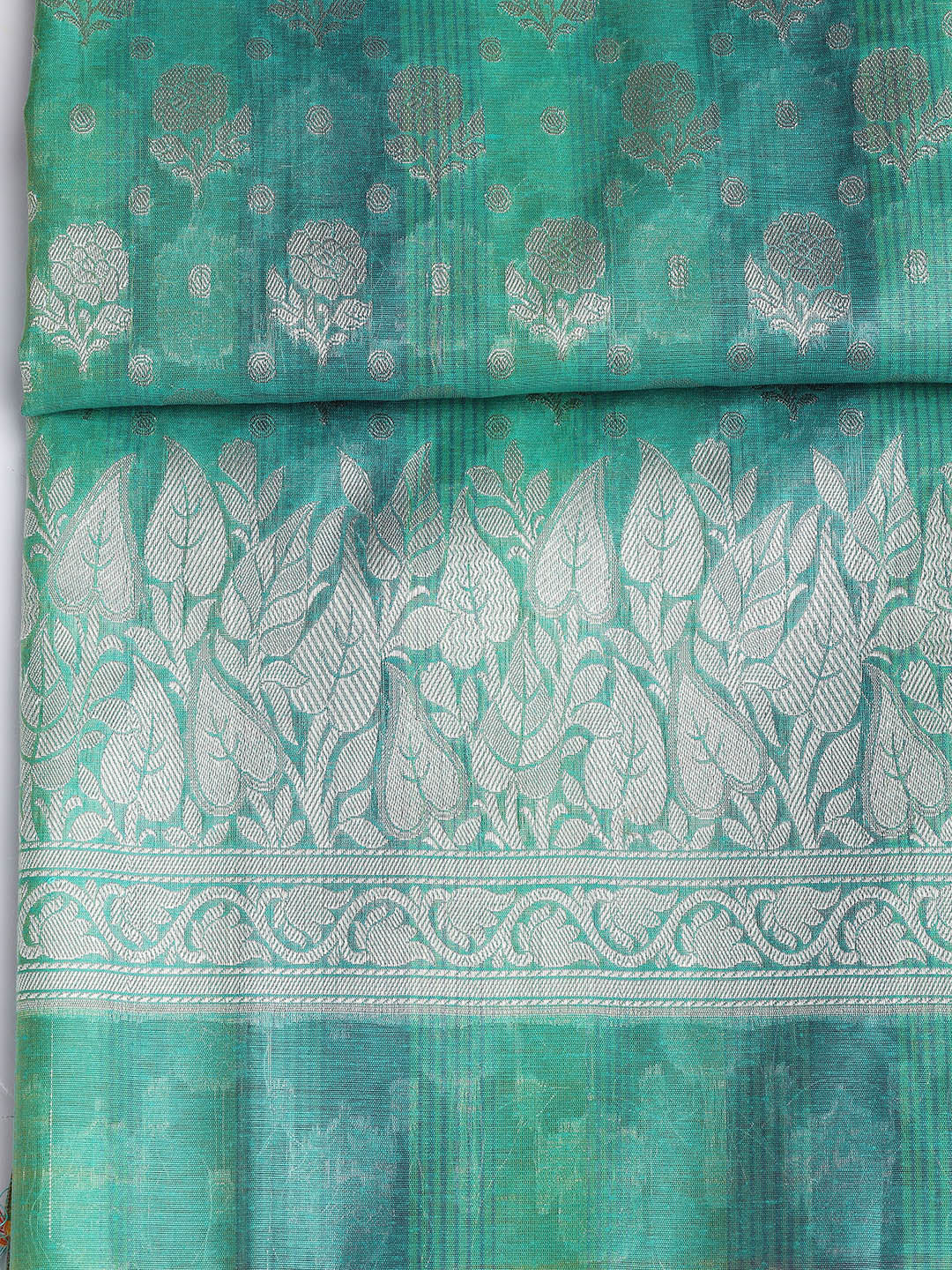 Woven Chanderi Unstitched Suit With Dupatta