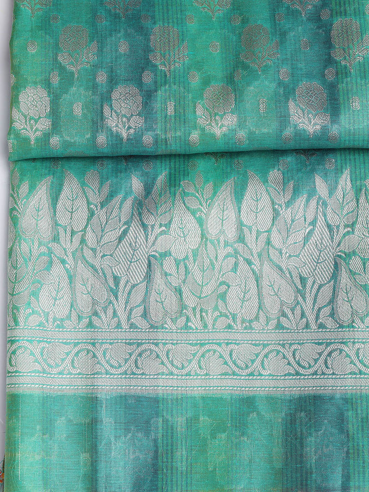 Woven Chanderi Unstitched Suit With Dupatta