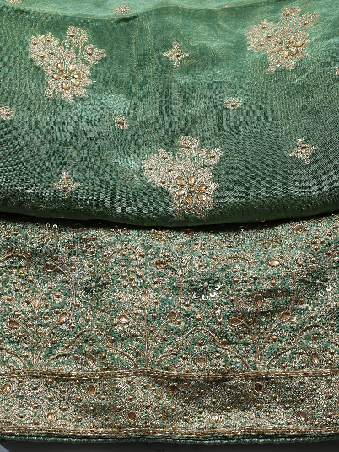 Woven Tissue Unstitched Suit Piece With Dupatta