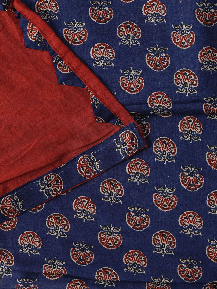 Printed Cotton Blend Unstitched Suit With Dupatta