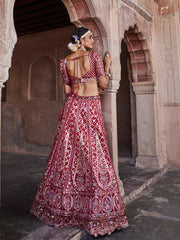 Zari Embroidered Banarasi Choli With Lehenga & Dupatta