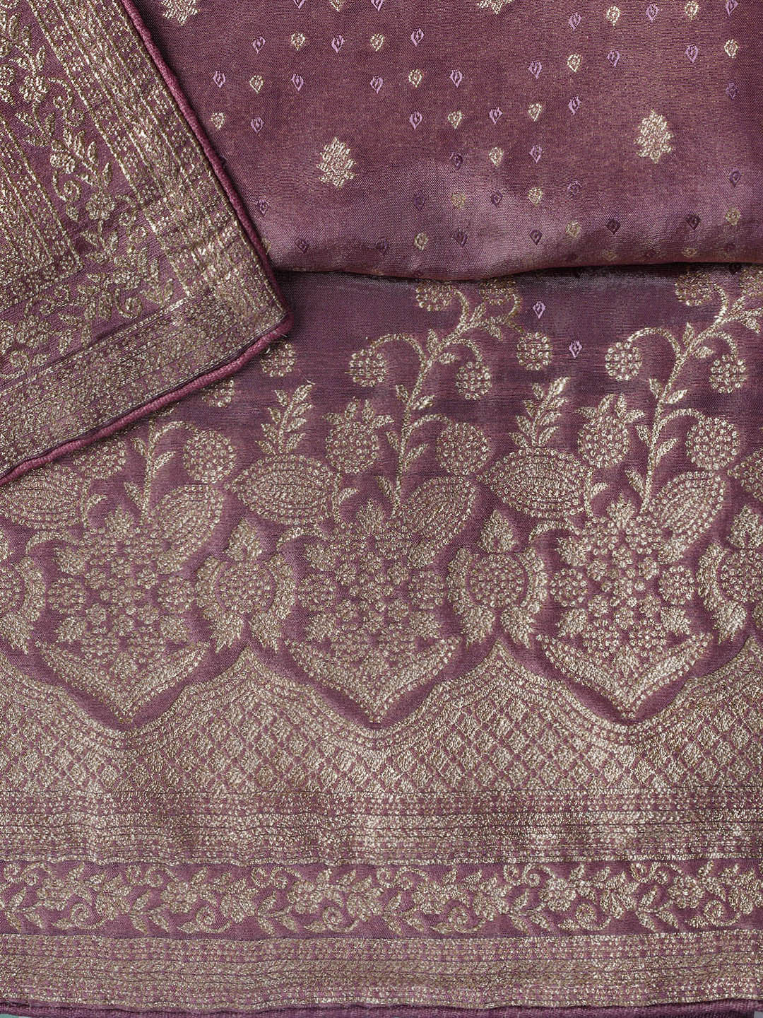Embroidered Art Silk Unstitched Suit Piece With Dupatta