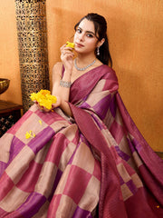 Zari Border Booti Woven Art Silk Saree