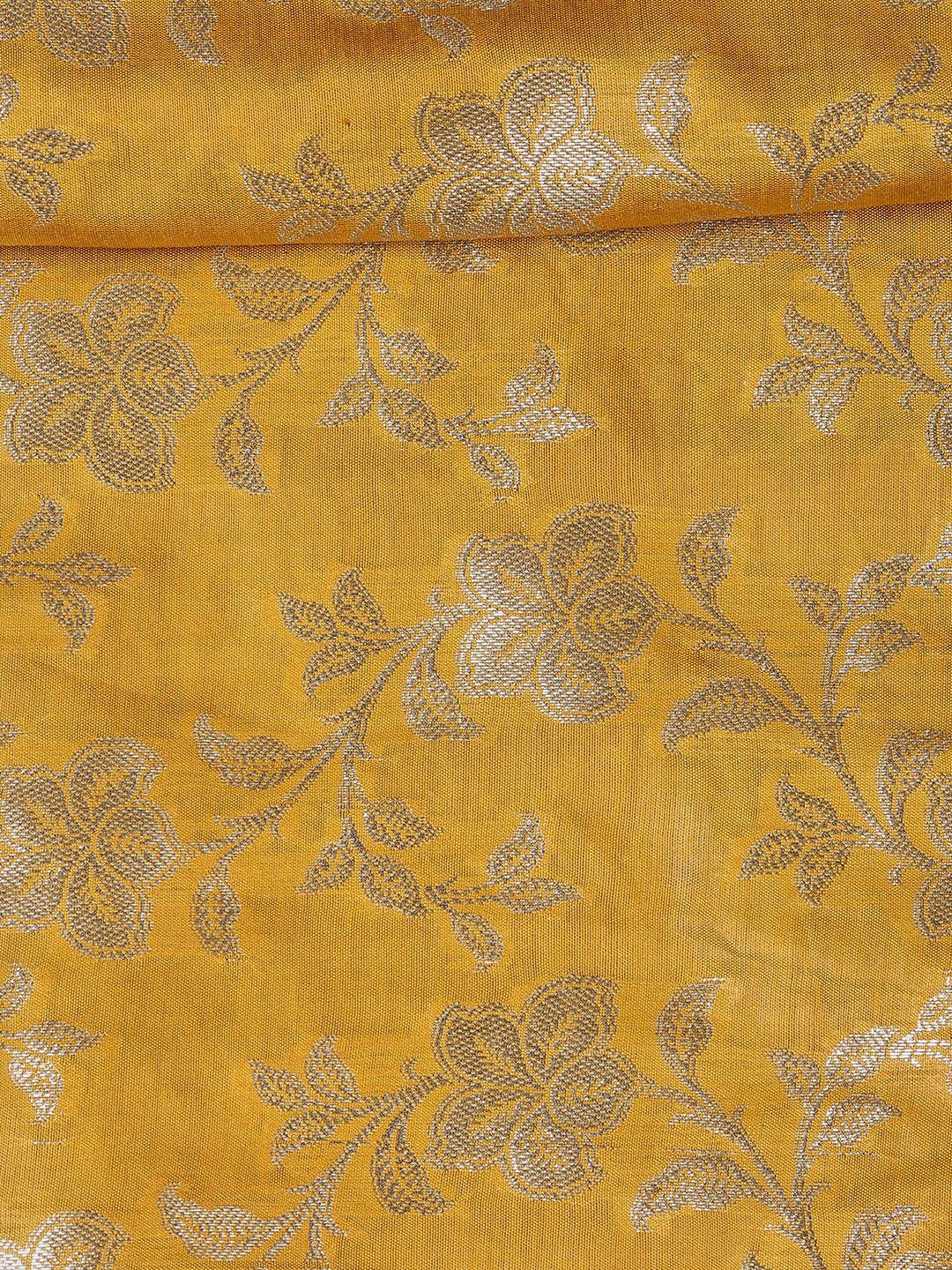 Floral Woven Chanderi Unstitched Suit With Dupatta