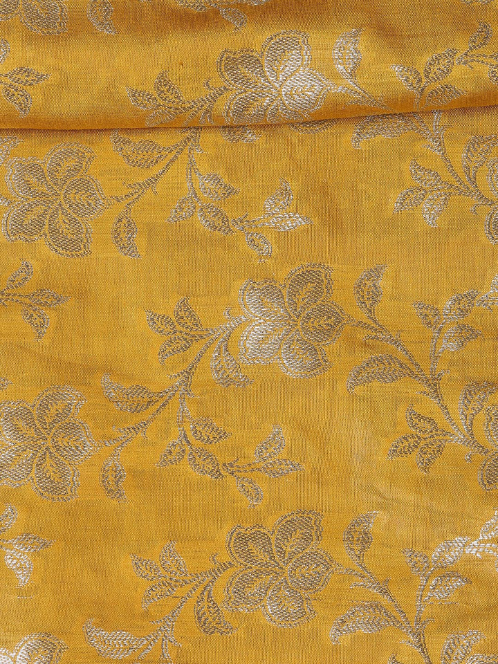 Floral Woven Chanderi Unstitched Suit With Dupatta