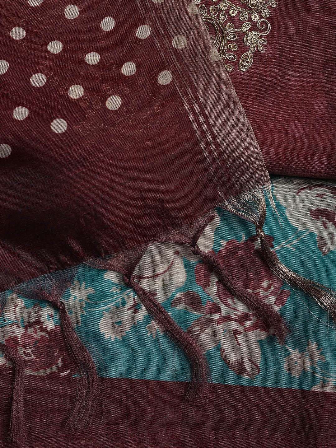 Embroidered Chanderi Unstitched Suit Piece With Dupatta