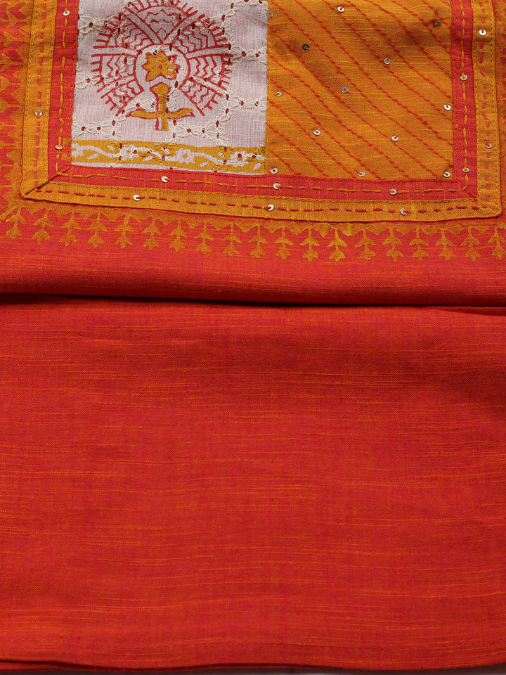 Printed Cotton Blend Unstitched Suit Piece With Dupatta