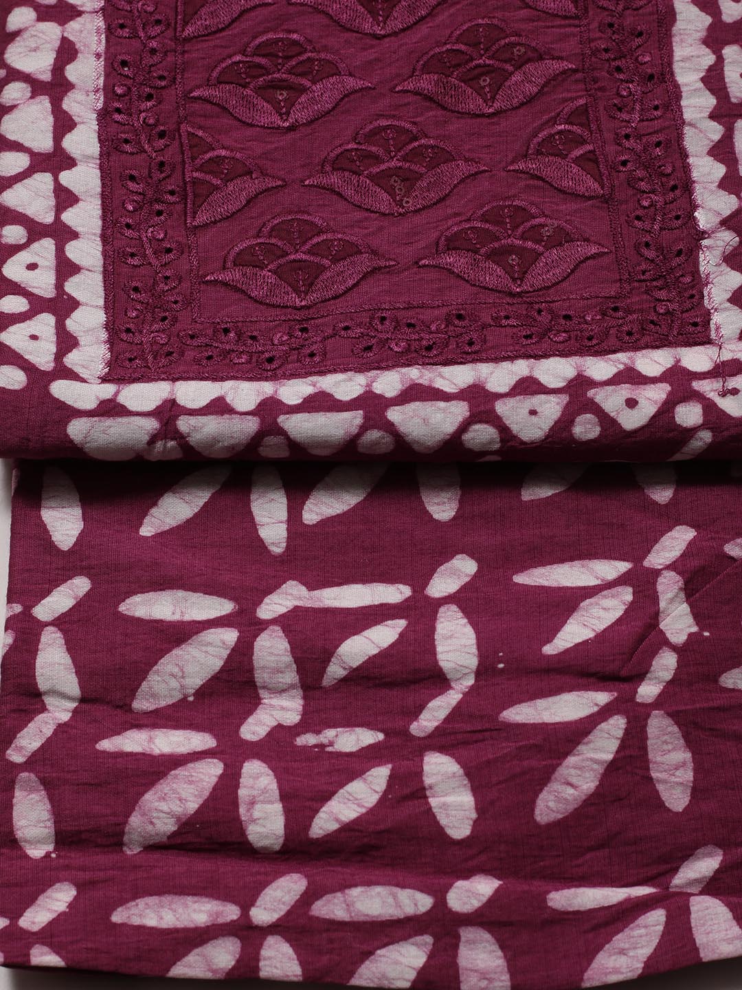 Printed Cotton Blend Unstitched Suit Piece With Dupatta