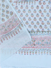 Neck Work Cotton Blend Unstitched Suit With Dupatta