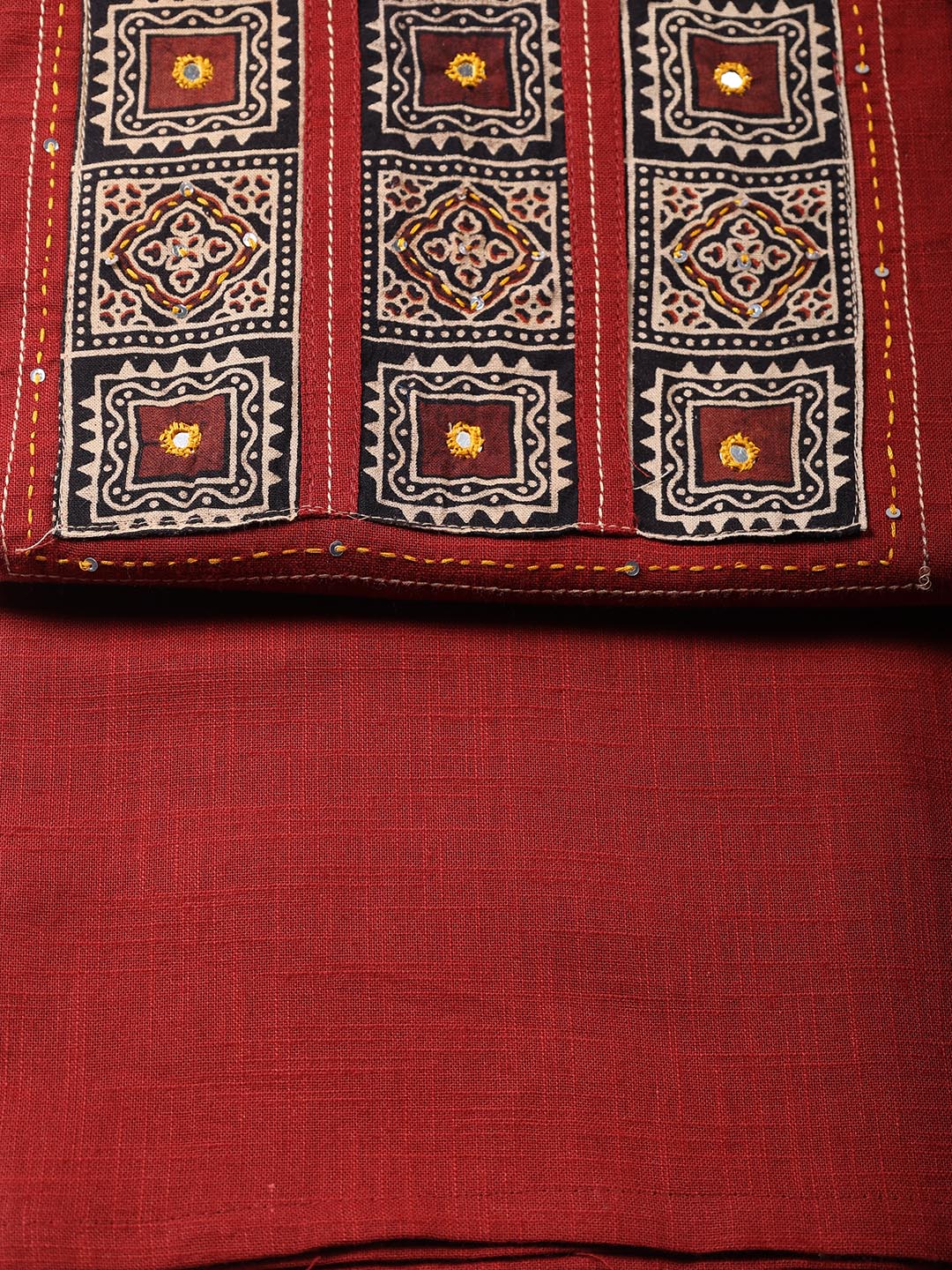 Printed Cotton Blend Unstitched Suit Piece With Dupatta