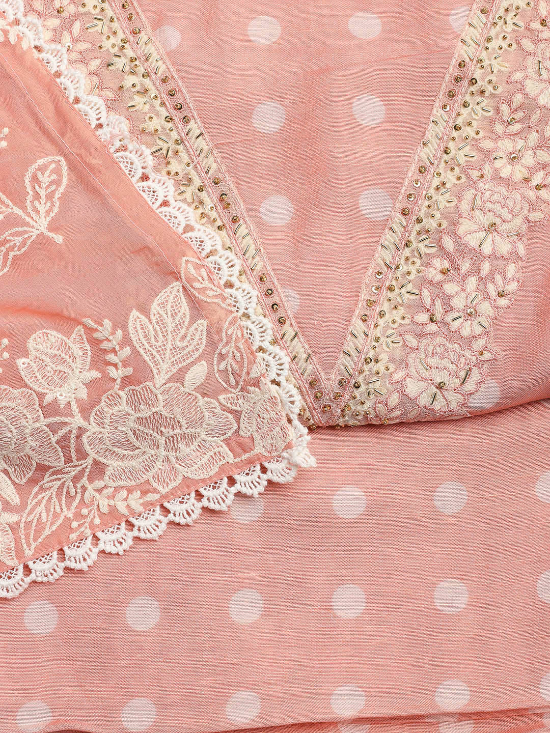 Embroidery Linen Unstitched Suit With Dupatta