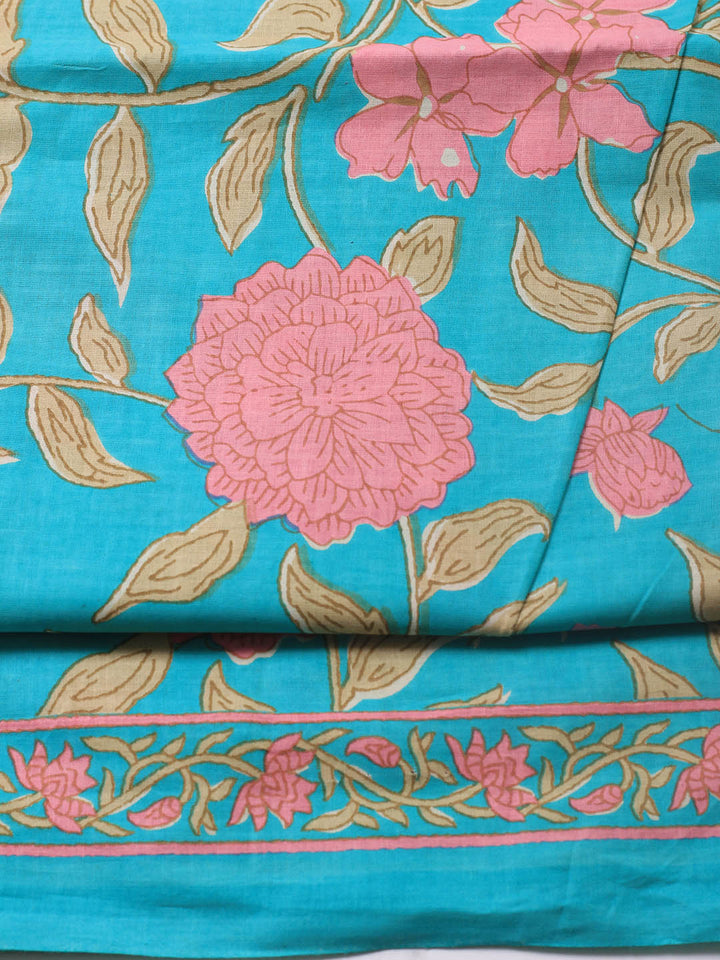Printed Cotton Blend Unstitched Suit Piece With Dupatta