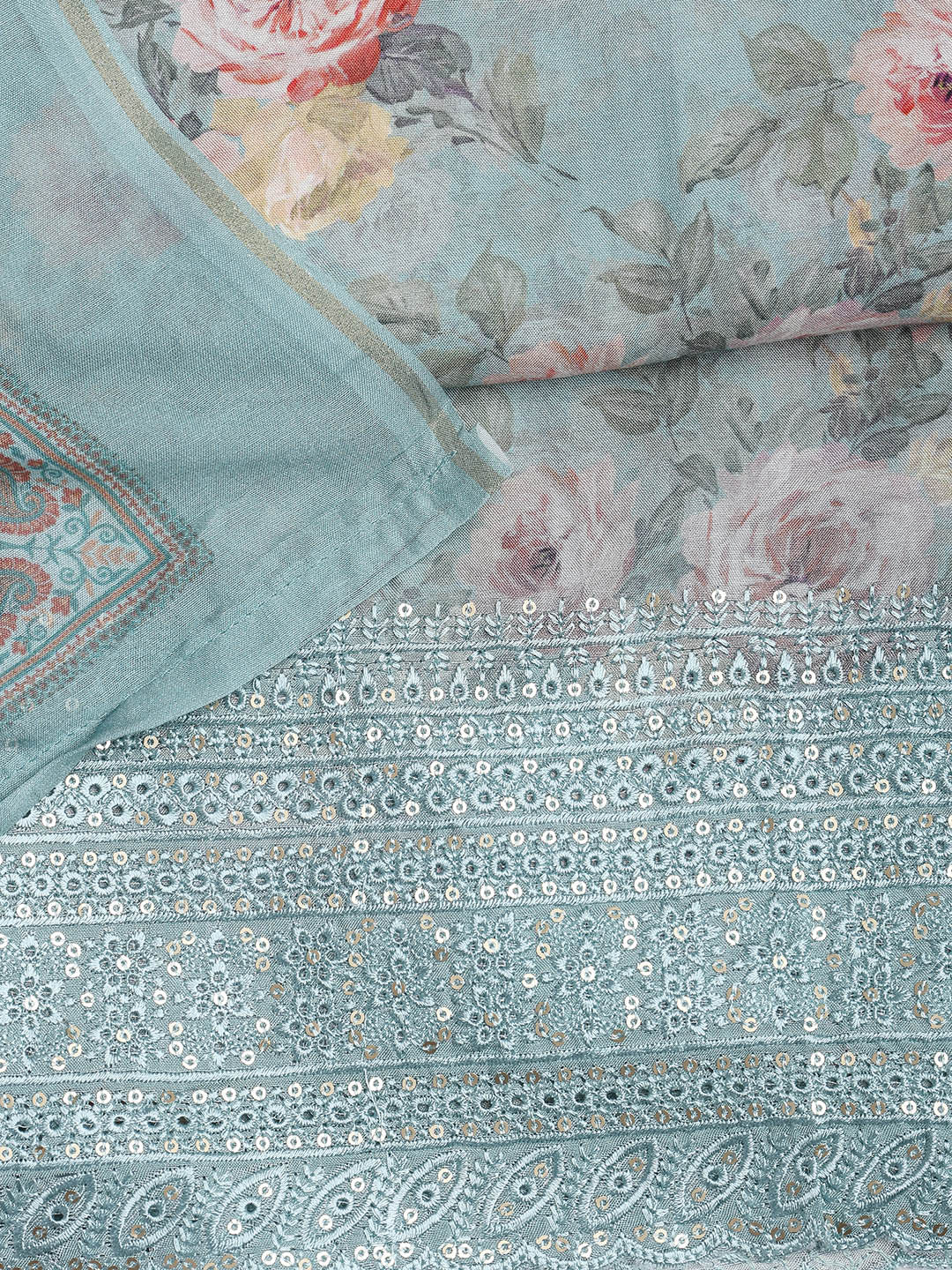 Printed Muslin Unstitched Suit With Dupatta