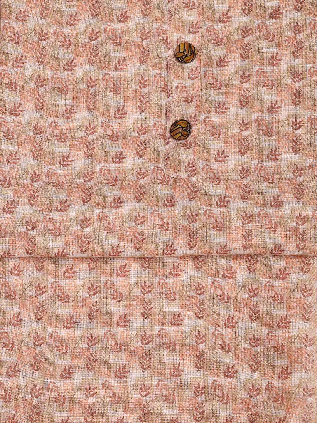 Printed Linen Unstitched Suit With Dupatta