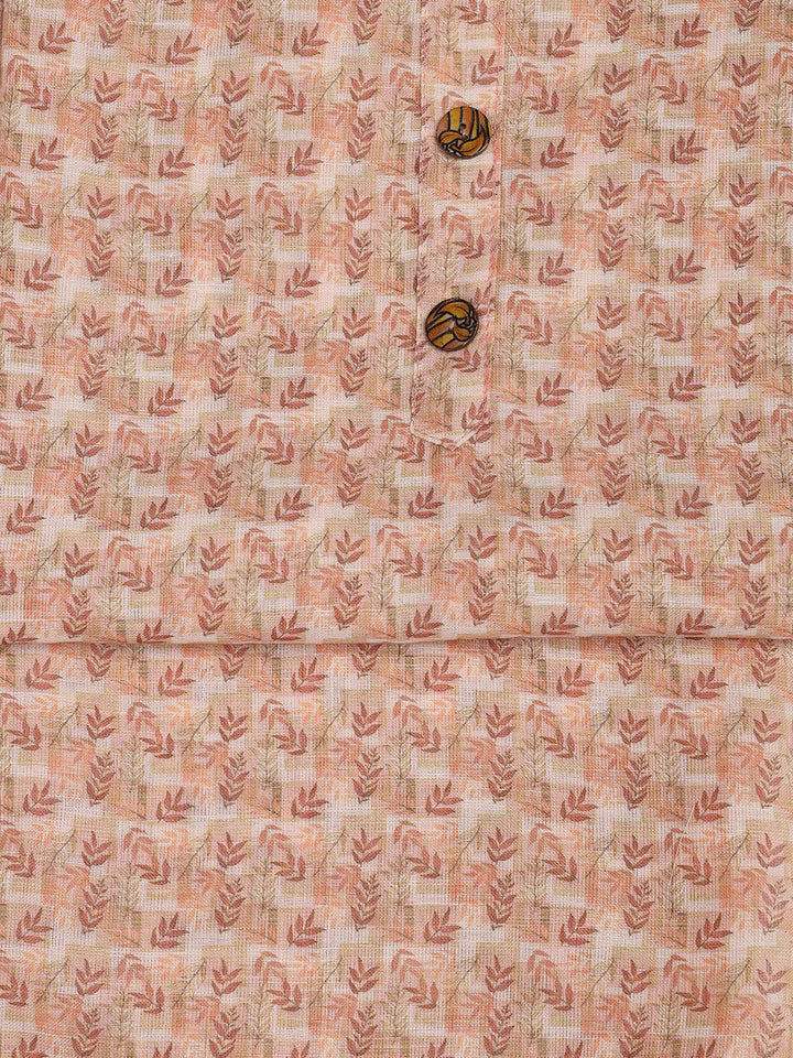 Printed Linen Unstitched Suit With Dupatta