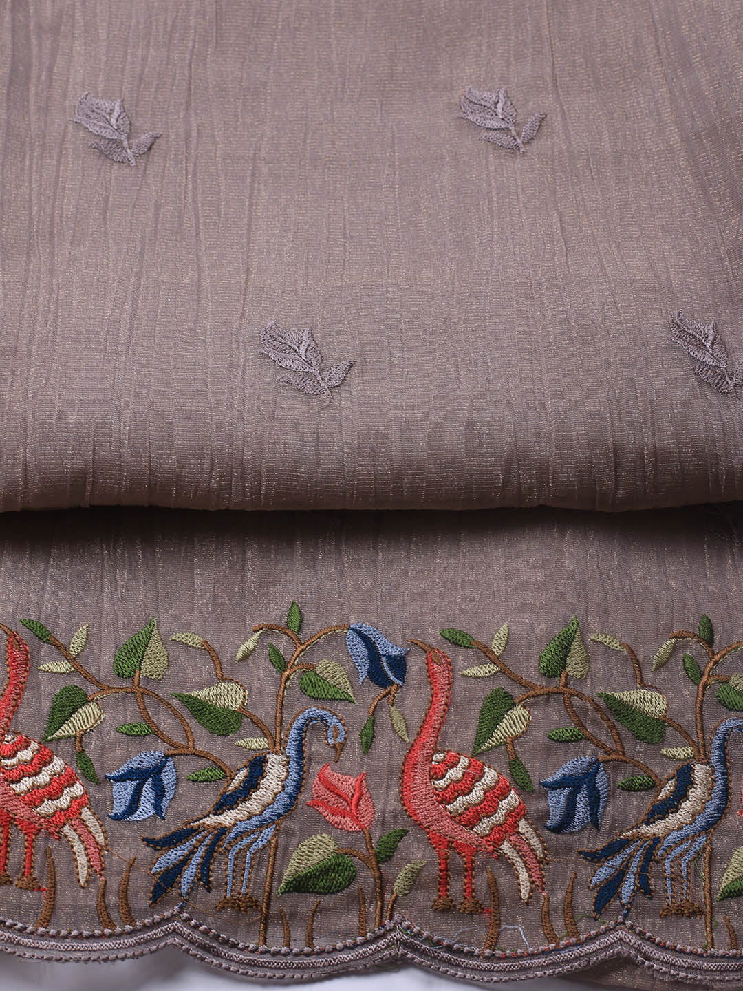 Neck Embroidery Tissue Unstitched Suit With Dupatta
