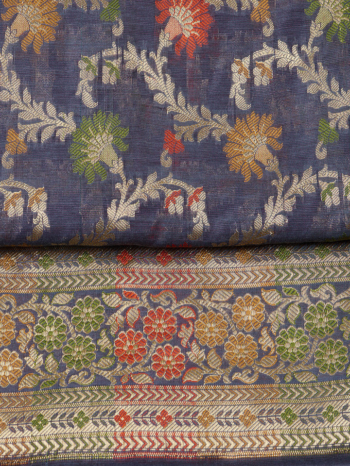Woven Chanderi Unstitched Suit With Dupatta