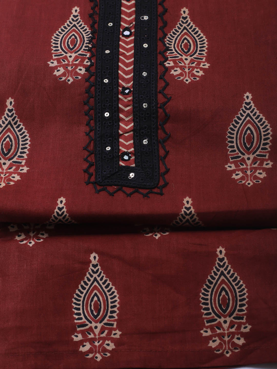 Printed Cotton Blend Unstitched Suit Piece With Dupatta