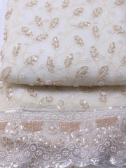 Embroidered Chiffon Unstitched Suit With Dupatta