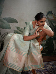 Woven Border Linen Saree