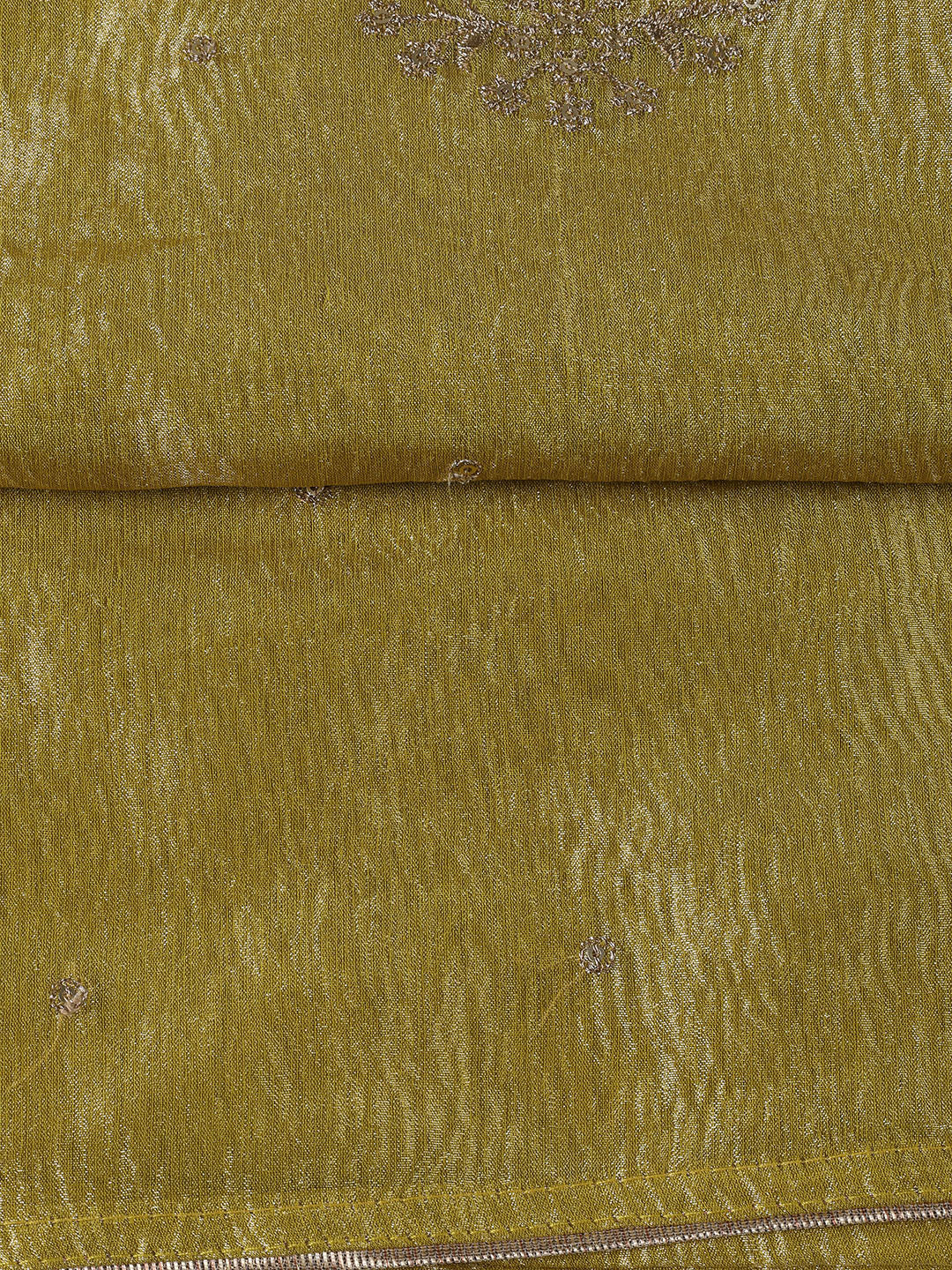 Neck Embroidered Tissue Unstitched Suit Piece With Dupatta