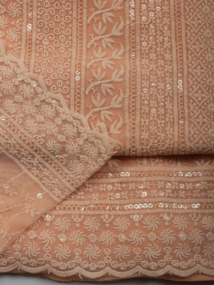 Embroidered Cotton Unstitched Suit With Pant &amp; Dupatta